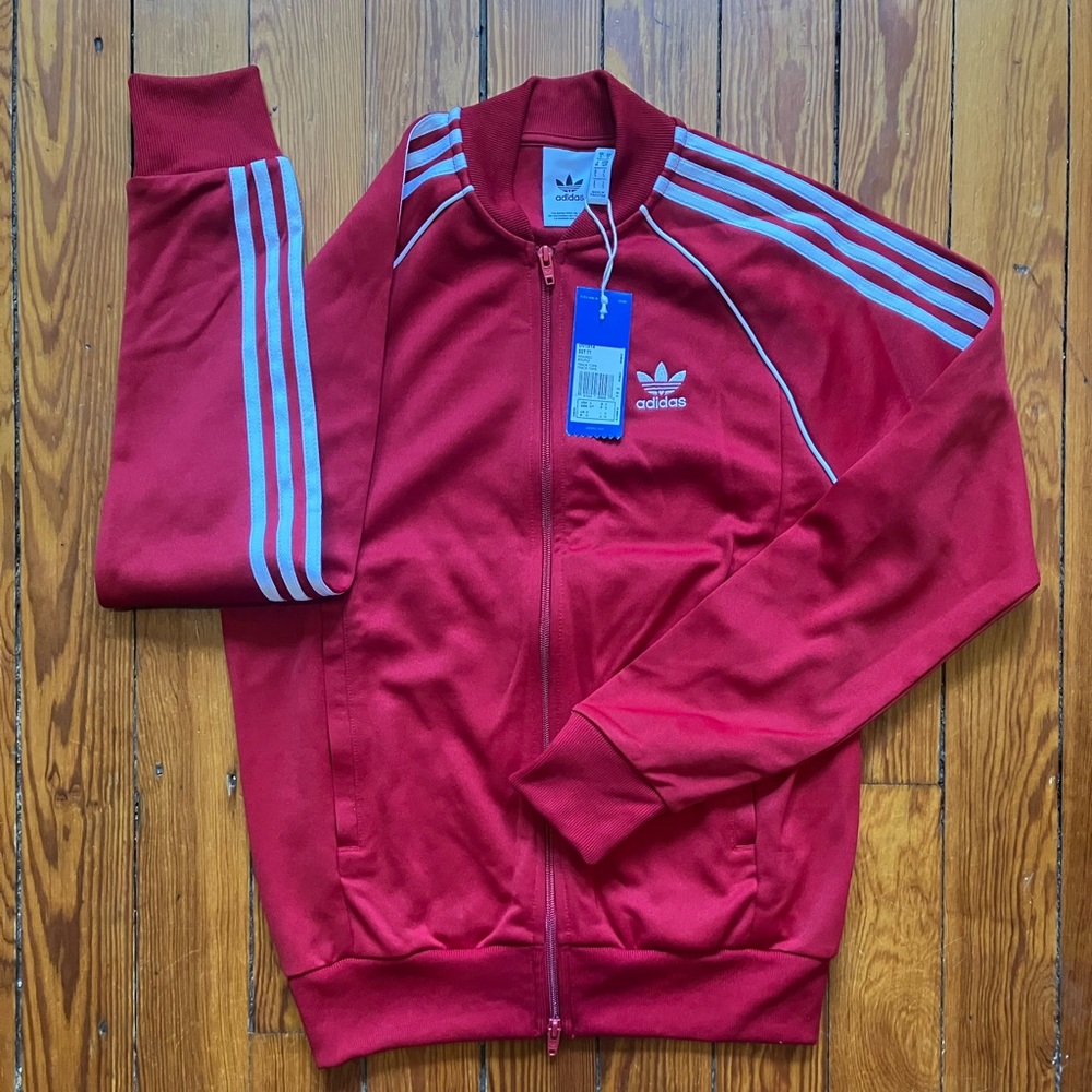 Adidas Unisex Red Classics SST Track Jacket Set Sz S NWT
